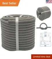 Flexible Braided Polyester Rope 3/8 inch x 100 ft - Ideal for Tree Work & Swing