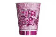 Unique Party 9oz Prism Cup - Pink Glitz (Pink) (One Size)