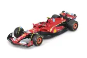 2024 FERRARI SF-24 RED W/DRIVER #55 SAINZ 1/43 DIECAST CAR BBURAGO 18-36843/55