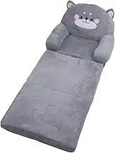 Kids Sofa Cartoon Gray Dog Style Foldable Wide Handle Soft Breathable Toddler Chair Reading Relaxing Sleeping (3 Tier)