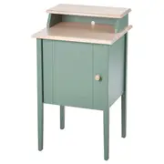 OLDERDALEN bedside table, grey-green/pine, 47x43 cm