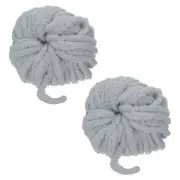 2pcs Chunky Yarn Bulky Thick Fluffy Yarn for Crochet Blanket,Light Gray