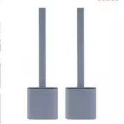 Bathroom Silicone Bristles Toilet Brush with Holder Creative Cleaning Brush Set Grey