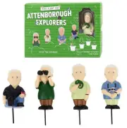 Mini Attenborough Explorers Planter Figurine Markers - Plant Pot Decorations