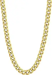 [U7] Cuban Chain Necklaces for Men Stainless Steel/Black/18K Gold Plated Hip Hop Cuban Link Chains Heavy Duty Chain, Width 3.5mm/6mm/9mm/12mm,18-30 Inches