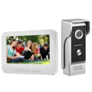 Video Intercom System 7 Inche Monitor Wired Video Door Doorbell Kit Outdoor I...