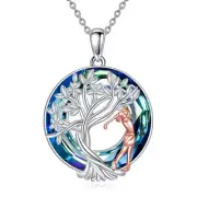 YFN Golf Necklace Sterling Silver Golf Crystal Pendant Tree of Life Jewelry B...