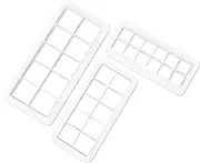 Clever Monster Square Cookie Cutter Set, Geometric Multicutter Cake Fondant Cutter, 3 Size Biscuit Cutters for Cake Decorating (White)