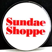 Red & White SUNDAE SHOPPE ICECREAM Advertisement 10" Sign CLEAR Plexi #CB