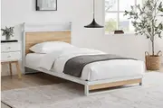 Shangri-La Skye Metal and Wood Bed (Oak)