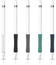 5pcs Grips for Apple Pencil 1st 2nd / Apple Pen USB C, 2.4x0.5 Inch Colorful Anti-Slip Silicone Cover Compatible with iPad Stylus Pencil