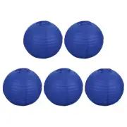 5 Pcs 12" Paper Lanterns Round Hanging Chinese/Japanese Lantern Decor Dark Blue