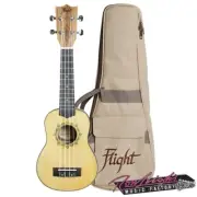 Flight DUS330 Designer Relic Series Spruce Top Soprano Ukulele with Padded Bag