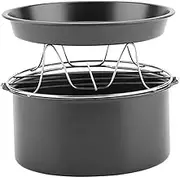 LAPYAPPE 1 Set Air Fryer Baking Pan Set Cake Pans Steam Rack Food Grade Baking Supplies for Frying Grilling Roasting Set