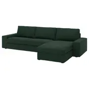 KIVIK 4-seat sofa with chaise longue, Tallmyra dark green