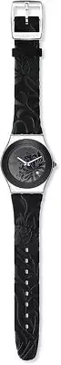 Swatch Watch Irony “Black Flower” YLS146 Stainless Steel Working New Battery