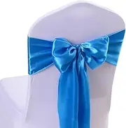 Satin Chair Sash Wider Fuller Bows Satin Chair Sashes Bow Back Tie Ribbon Wedding Banquet Decoration(H4,50PCS)