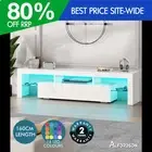 ALFORDSON Entertainment Unit 160cm TV Stand LED Light Storage Gloss White