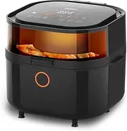 JOYOUNG 7.5L Air Fryer, 8 in 1 Digital Air Fryer Oven with Free Recipes, Air Fryer Toaster Oven Oilless Cooker with 120° Visible Window, Dishwasher Safe, Nonstick Basket, Grey