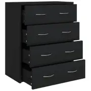 vidaXL Sideboard with 4 Drawers Cupboard Storage Cabinet Chest of Drawers Black