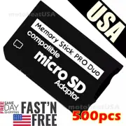 500pcs Memory Stick Pro Duo Adapter Micro SD SDHC TF Card Reader Camera PSP Lot