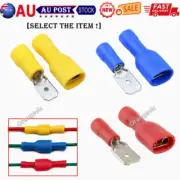 100X Insulated Spade Splice Electrical Wire Connectors Cable Crimp Terminals Kit