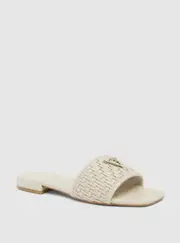GUESS Women's White Tamsey Slide Sandals Size: 7