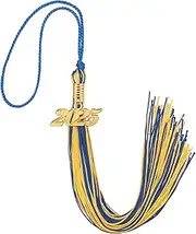 GHGMAO 2025 Tassel Graduation, Blue and Gold Tassel with 2025 Year Gold Date Charms, Academic Graduation Cap Tassels for Student, Grads Party Decorations