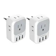 European Travel Plug Adapter 2 Pack, US to Europe Power Type C- Europe Spain