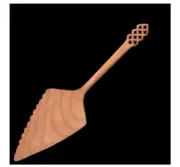 Cherry Wood Cake & Pie Server By Moonspoon - Celtic Carved Design 11”