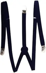 [COMVIP] Kids Adjustable Strap Solid Metal Clip Y-Back Braces Suspenders Black