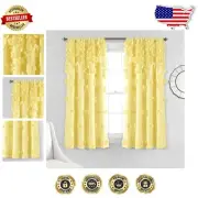 Riley Light Filtering Curtain Panel - Charming Yellow with Handmade Bows - 54x63