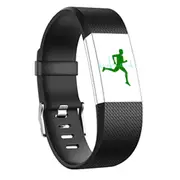2 Pcs Square Pattern Adjustable Sport Wrist Strap for FITBIT Charge 2, Size: S (Black)