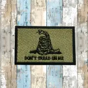 GADSDEN DON'T TREAD ON ME FLAG 3"W x 2"T Patch Embroidered Iron-On VETERAN