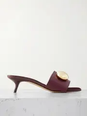 [LOEWE] LOEWE - Pebble Leather Mules - Burgundy - FR40 FR 40 Burgundy