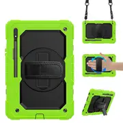 MCC Shockproof Samsung Galaxy Tab S10 FE 10.9" Strap Case Cover X520 X526 [Yellow Green]