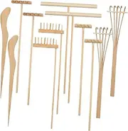 12Pcs Mini Garden Rakes Meditation Sand Table Tools for Creative Arrangement Rustic Decorative Rakes for Zen Garden and Courtyard Layout