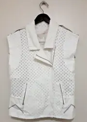 SIZE 6 WOMENS WHITE SASS & BIDE SLEEVELESS JACKET BNWT