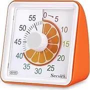 Secura Brands 60-Minute Visual Timer, Timer for Kids, Classroom Timer, Countdown Timer for Adults, Time Management Tool for Teaching (Orange)