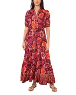 Vince Camuto Puff Sleeve Tiered Maxi Dress