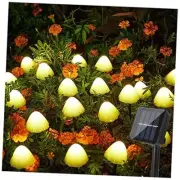 Solar Outdoor Decorative Mini-Mushroom Lights - Set of Warm 8 Modes,Solar White