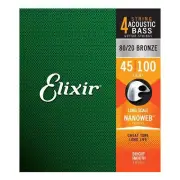Elixir Acoustic #14502 Guitar String Bass Nano 45-100 Light Gauge 80/20 Bronze