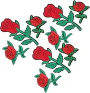 MUELODSIC 9Pcs Rose Flower Sew Patch Applique Cloth Patches for DIY Clothing Decoration Durable Material for Fashionable Designs Easy to Apply Garments Unique Style Enhancer