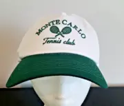 Top Level Tennis Adjustable Hat Cap White Embroidered Monte Carlo