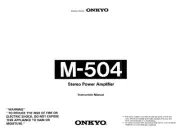 Onkyo M-504 Amplifier Owners Manual