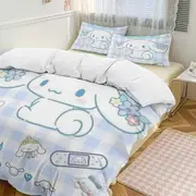 v369 Cinnamoroll 3-Piece Twin Bed Set - Includes 1 Single Comforter And 2 Pillowcases Bedding - Fade Resistant Microfiber - Cinnamoroll io369