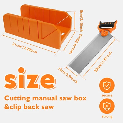 Mitre Box with Saw Orange Plastic Mitre Box and SK5 Steel Saw Set Cuts at xipTz