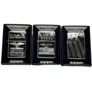 Genuine Zippo Windproof Lighter, Polished Chrome White House 3 Pack Made In USA