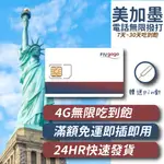 FLYGOGO飛高高 美加墨不降速吃到飽 4G上網SIM卡 (7天 / 15天 / 22天 / 30天 / 45天)