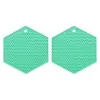 2 Pcs Silicone Trivet Mats, Hexagon Silicone Pad Hot Pad, Nordic Green